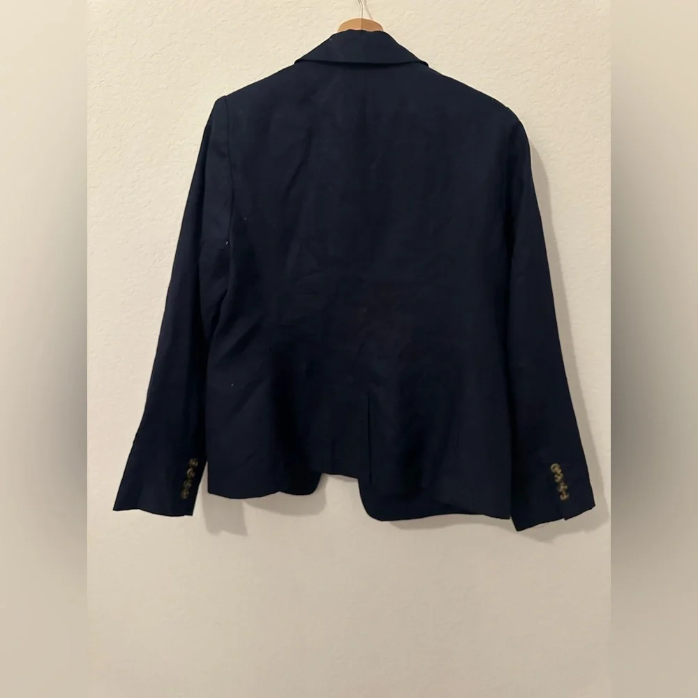 NWT - Quince Structured Navy Linen M Women’s Navy Blazer - Picture 6 of 8